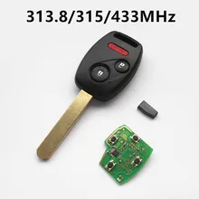 2003-2007 para honda accord ciudad crv fit odyssey clave remoto con la viruta id46 313.8 mhz/315 mhz/433 mhz