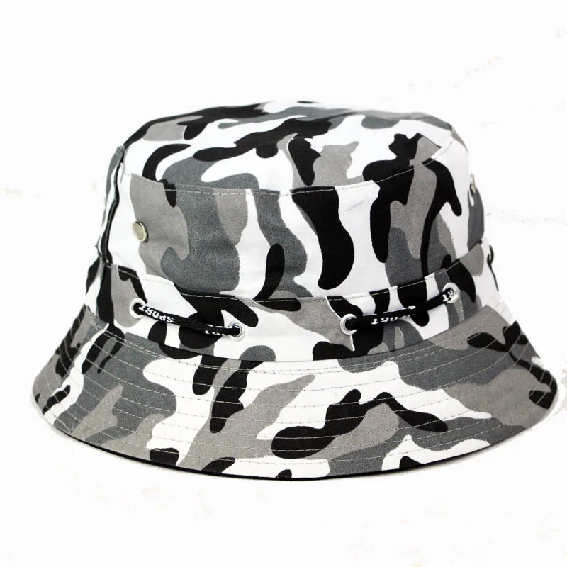 grey camo bucket hat