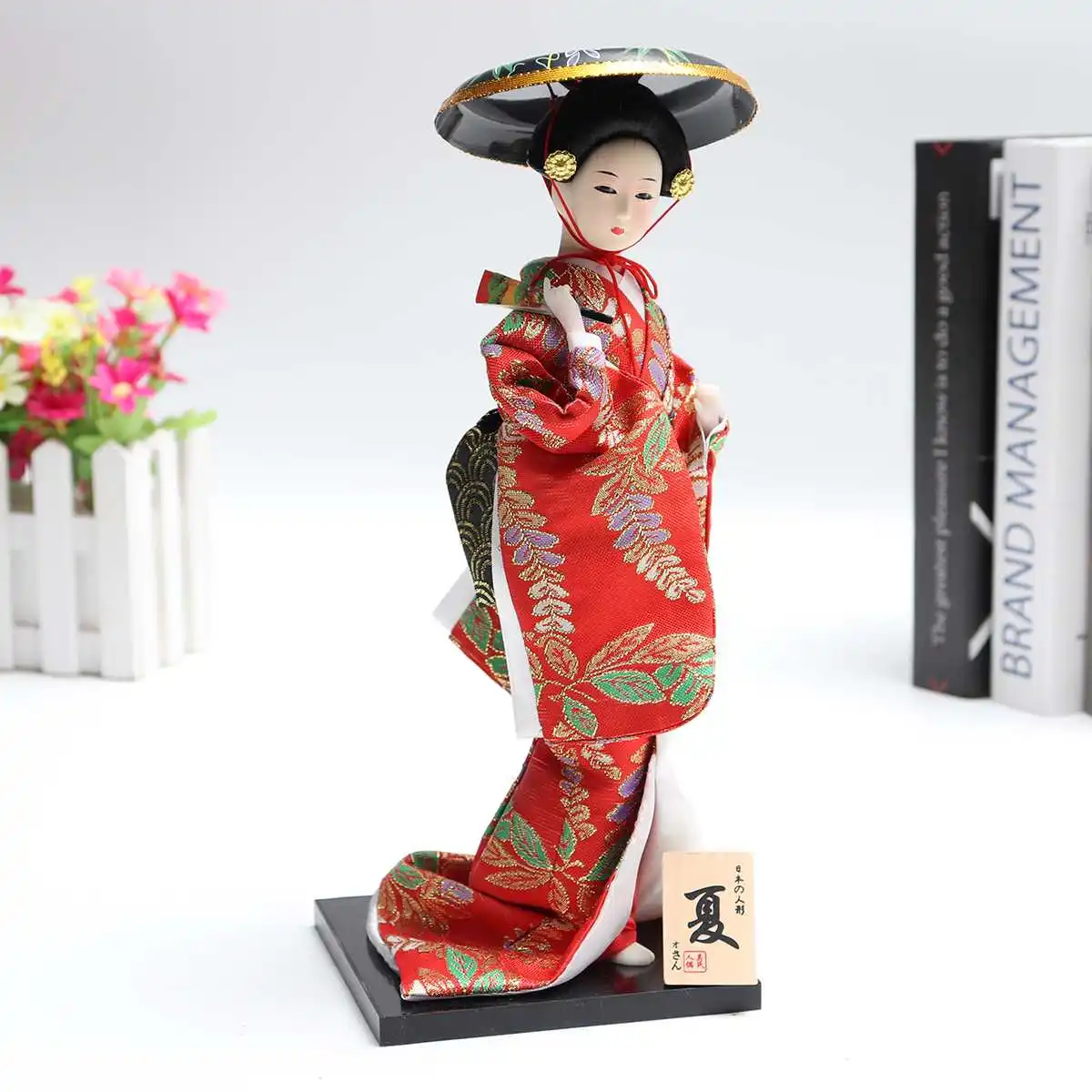Oriental Japanese Brocade Kimono Kabuki Doll Geisha Figure Figurine Statue Decor Oriental Japanese Brocade Kimono Kabuki Doll Geisha Figure Figurine Statue Decor