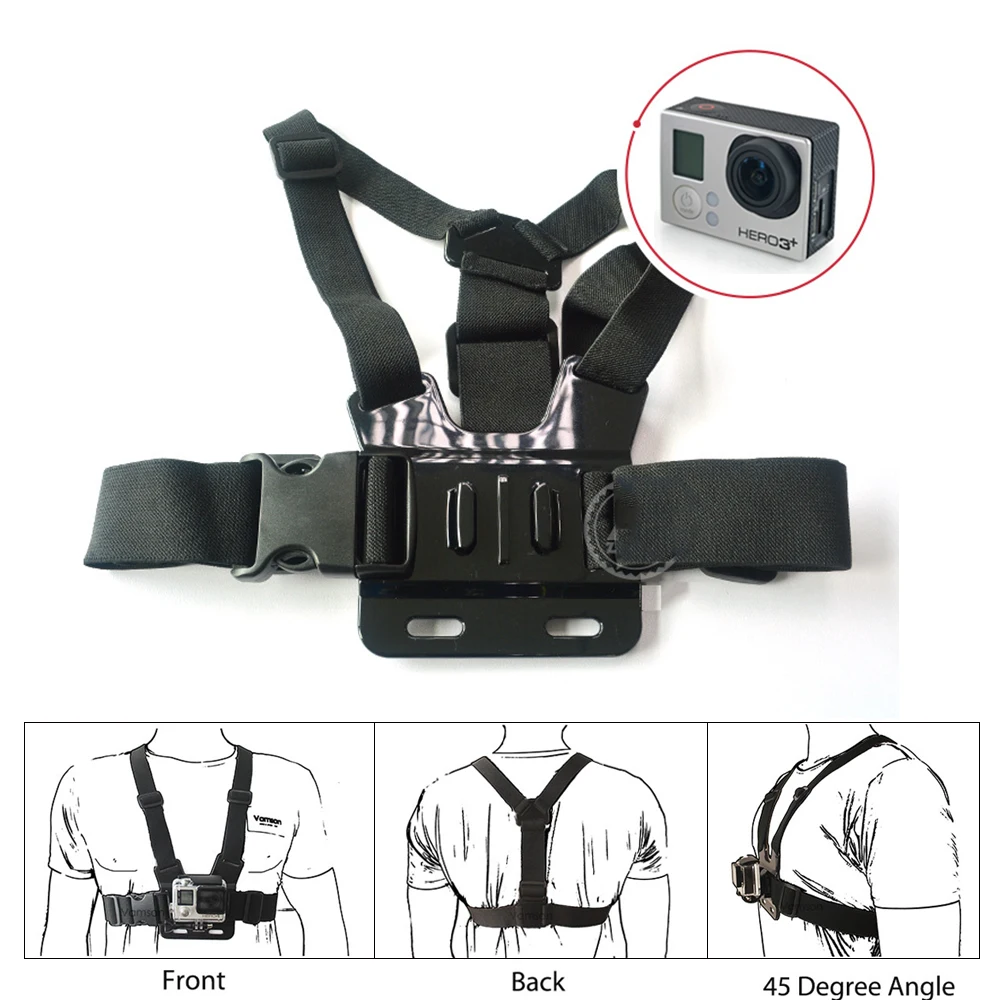 Chest Strap Belt Body Tripod Harness Mount For Gopro Hero 6 5 4 3+ 3 2