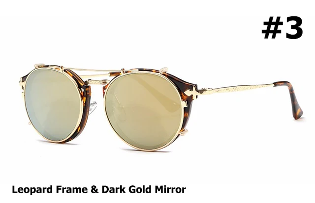 JackJad 2021 Fashion Style SteamPunk Clamshell Removable Sunglasses Vintage Retro Brand Design Sun Glasses Oculos De Sol Gafas 3