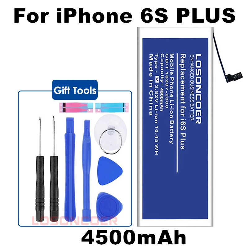 LOSONCOER 4500 мАч емкость для оригинального Apple iphone 6S PLUS батарея 6plus 5 дюймов батареи