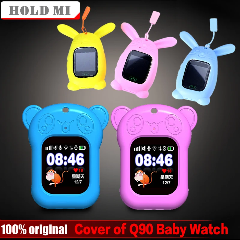 

1 Pcs Silicone Children's Smart Watch Q90 Protective Cover Cute Cartoon Bear Rabbit Pendant Protective Cover for Q90 Baby Watch