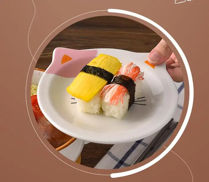 Керамика бинауральные анти-обжигающий супница милый кот лапши миска с крышкой Творческий японская столовая посуда студент риса 700 мл Q47