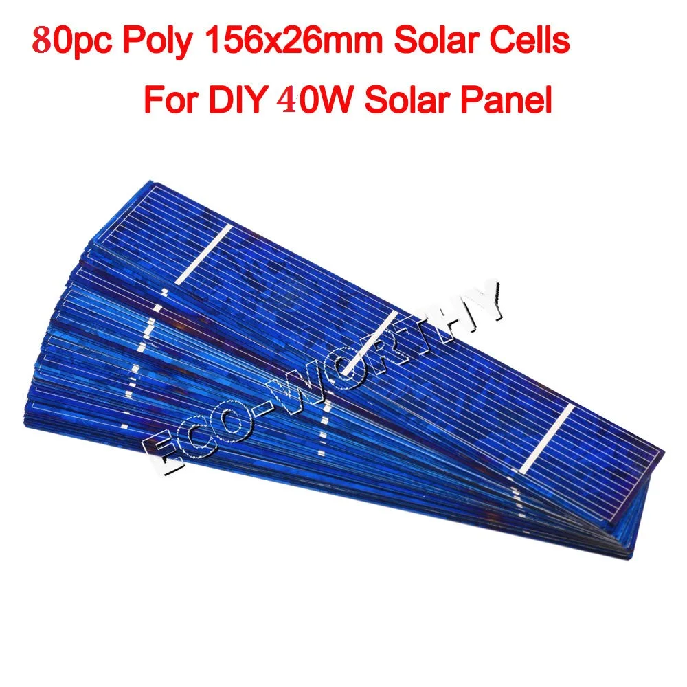 

ECO-worthy Solar Cell Cells PV Poly Mono Powerful for DIY 12V Solar Panel