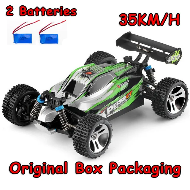 70 км/ч Радиоуправляемая машина WLtoys A959 2,4G 1/18 Масштаб дистанционного управления Внедорожный гоночный автомобиль Высокая скорость трюк внедорожник игрушка подарок для мальчика RC Мини автомобиль - Цвет: A959-A 35KM 2battery