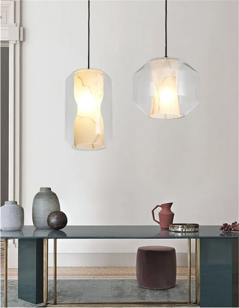 

Simple Glass Modern Pendant Lamp Vintage Suspension Pendant Light Fixture New For Dinning Room Bar Kitchen Home Pendant Light