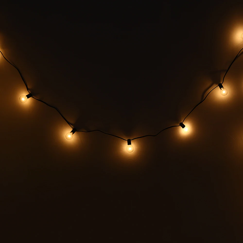 E12 G40 String Lights With 25 Energy Efficient Globe Bulbs Backyard
