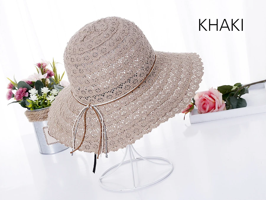 Новый складной хлопок Beach Sun Шапки для Для женщин модная дизайнерская женская летняя шляпа с широкими полями соломенной Кепки s девушка