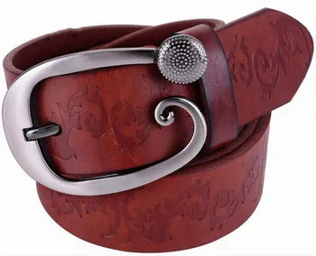 

Fashion Women Wide Belts Full Grain Genuine Real Leather High Quality Fashion Cowgirl Belt Pants Strap Designer Print