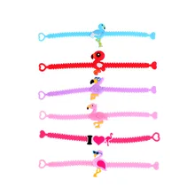 5 шт. модные ювелирные изделия мягкий силиконовый браслет Фламинго аниме мультяшный Браслет вечерние подарок