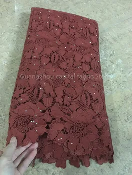 

Africa new hot 5 yards/wholesale new pure color water-soluble lace, high-quality Nigerian lace water-soluble fabrics