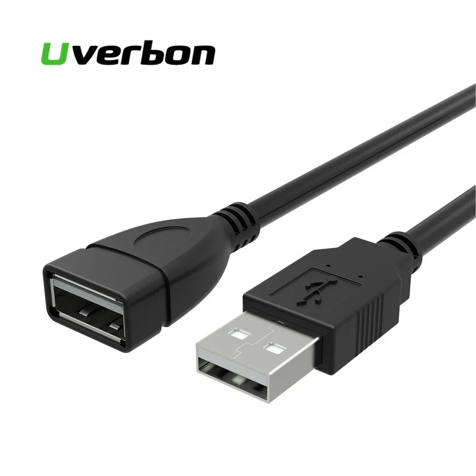 

Uverbon Fast Speed Black USB 2.0 Male To Female Extension Cable Connector Adapter Cable Cord Kable for Mouse USB Flash Drive