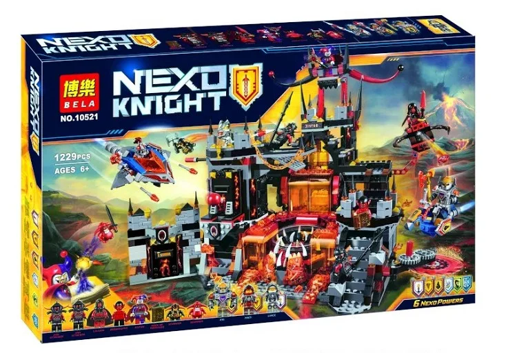 70323 Рыцари nexoe Bela 10521 1229 шт. Jestro Volcano Lair фигурка строительные блоки кирпичи игрушки