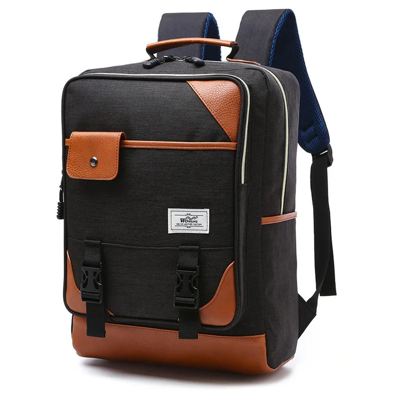 Мужской рюкзак для колледжа, студентов, школьные ранцы для мальчиков, рюкзак для ноутбука, повседневная дорожная сумка, рюкзак mochila infantil - Цвет: black