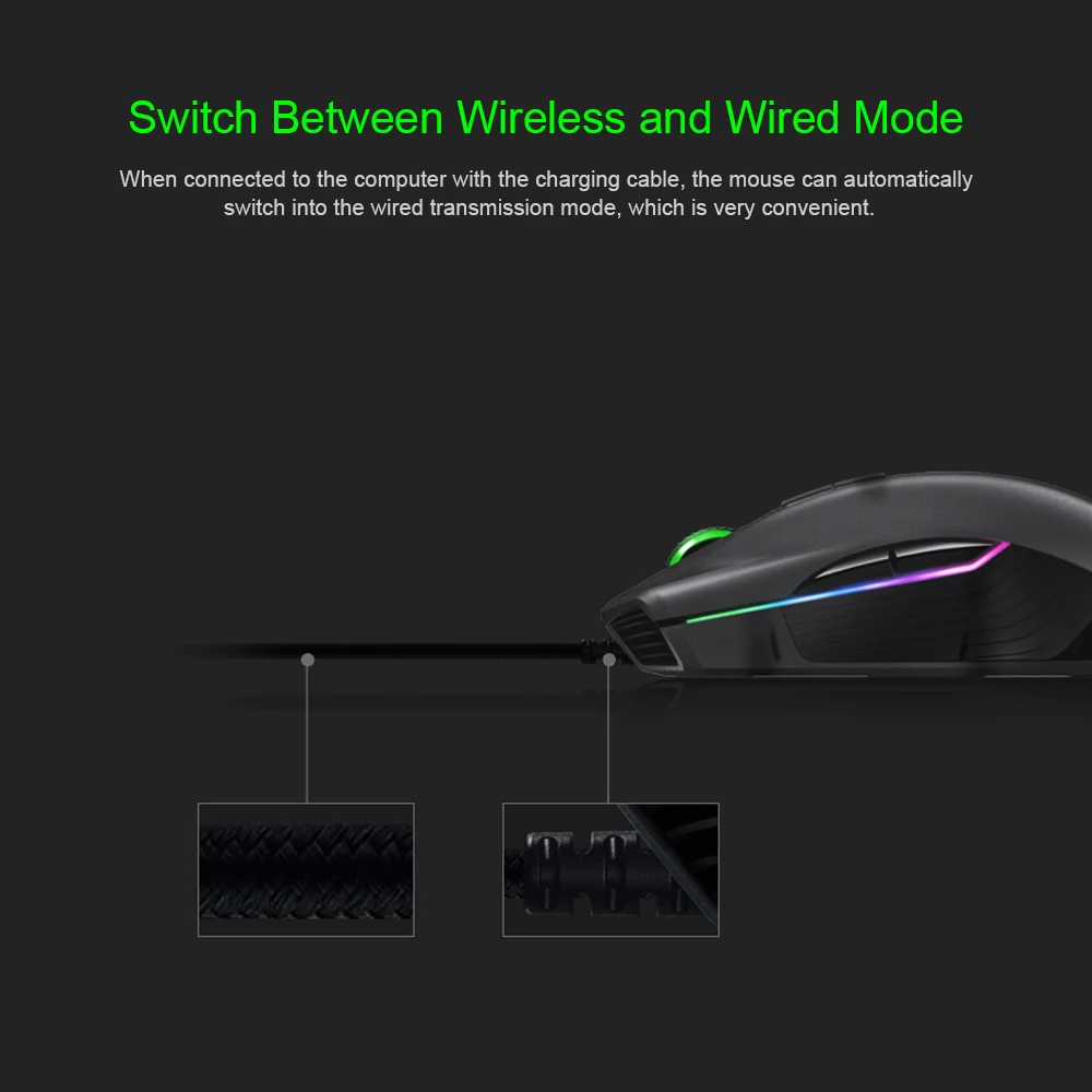 Razer Lancehead Беспроводная игровая мышь 16000 dpi 5G Оптический датчик Chroma освещение механические переключатели 1000 Hz ультраполяльная