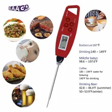 

EAAGD Waterproof Instant Read Meat Thermometer-Super Fast 4Second Read-Apple Red Digital Food Cooking Thermometer For Meat,BBQ