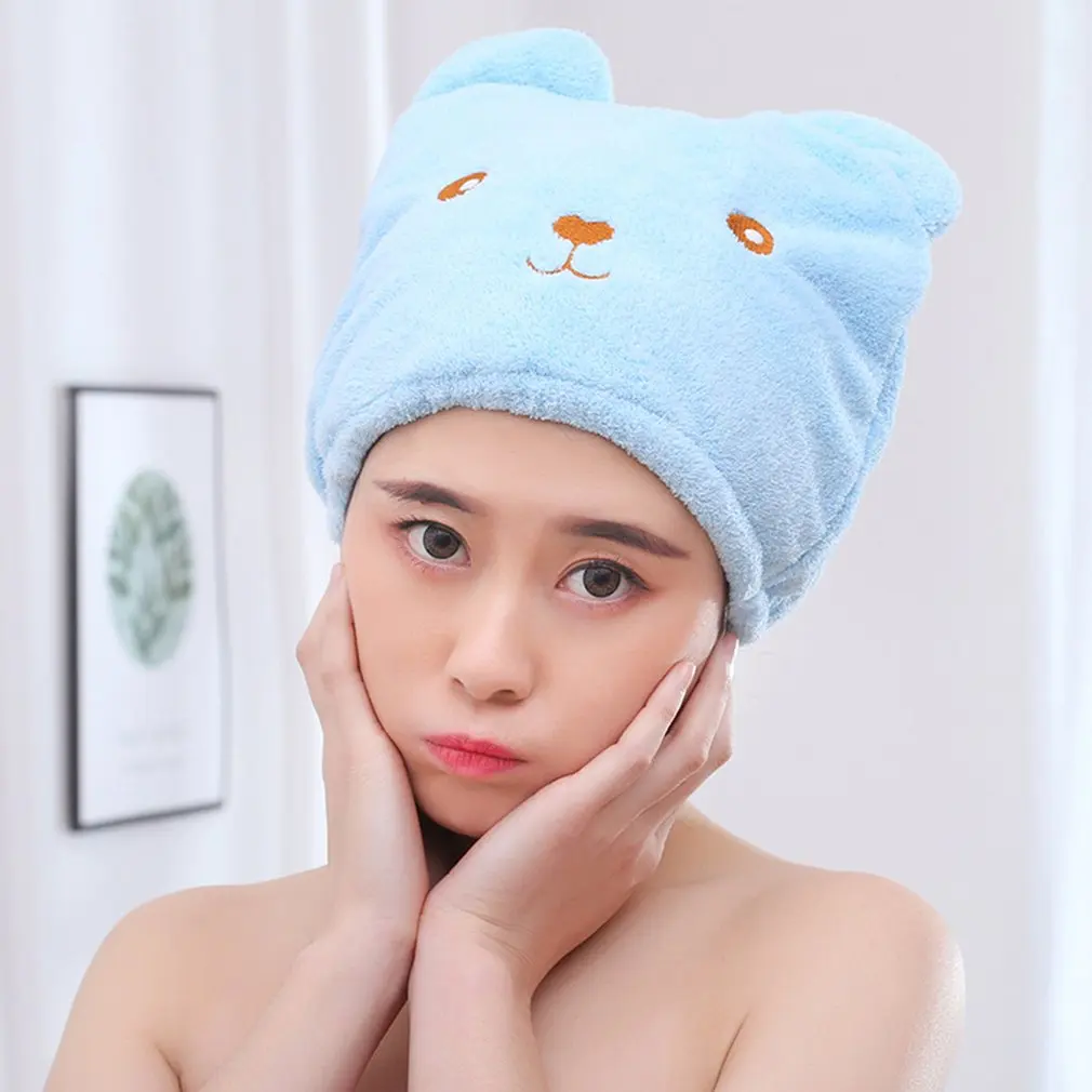 

Soft Microfiber Solid Quickly Dry Hair Hat Hair Turban Women Girls Ladies Cap Bathing Drying Towel Head Wrap Hat