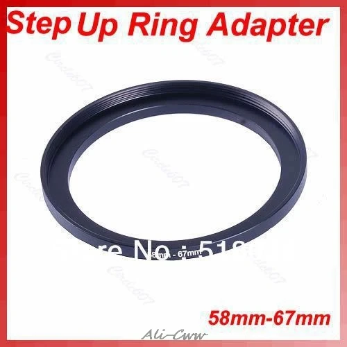 

1Pc Metal 58mm-67mm 58-67 mm 58 to 67 Step Up Filter Ring Adapter Black