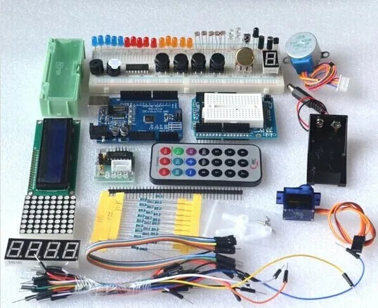 

Free shipping Starter Kit / Step Motor / Servo /1602 LCD / Breadboard/ jumper Wire/ UNO R3 for ar duino (New Uno R3)