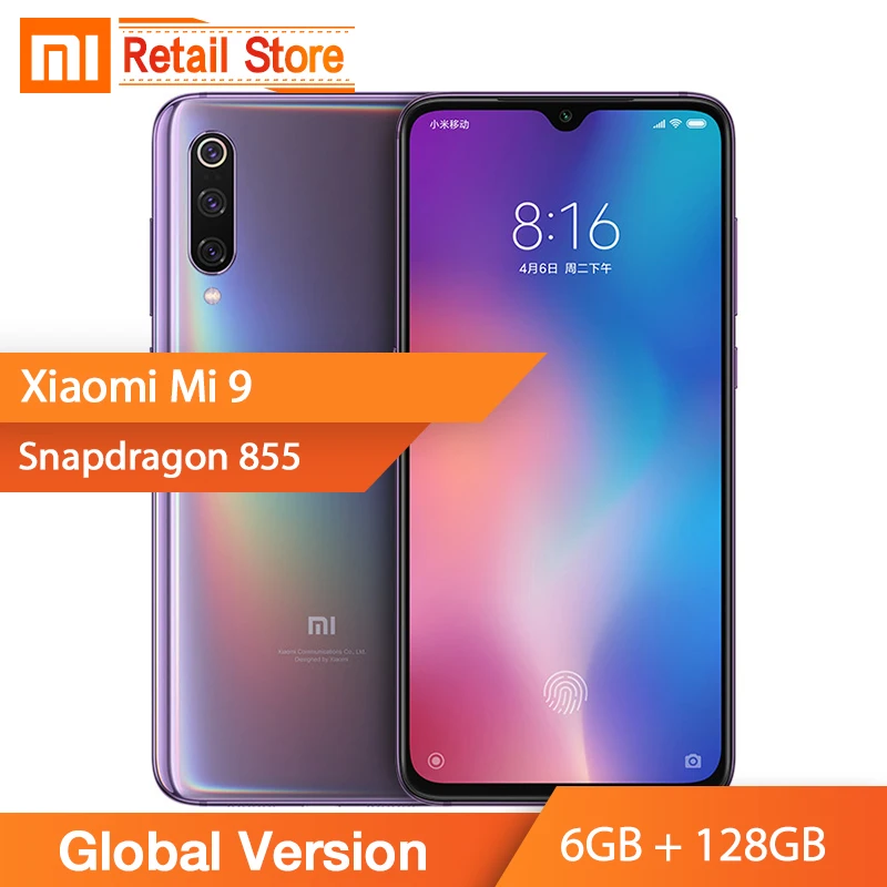 Глобальная версия Xiaomi mi 9 6 GB 128 мобильный телефон Snapdragon 855 Octa Core 39 &quot48MP Тройная
