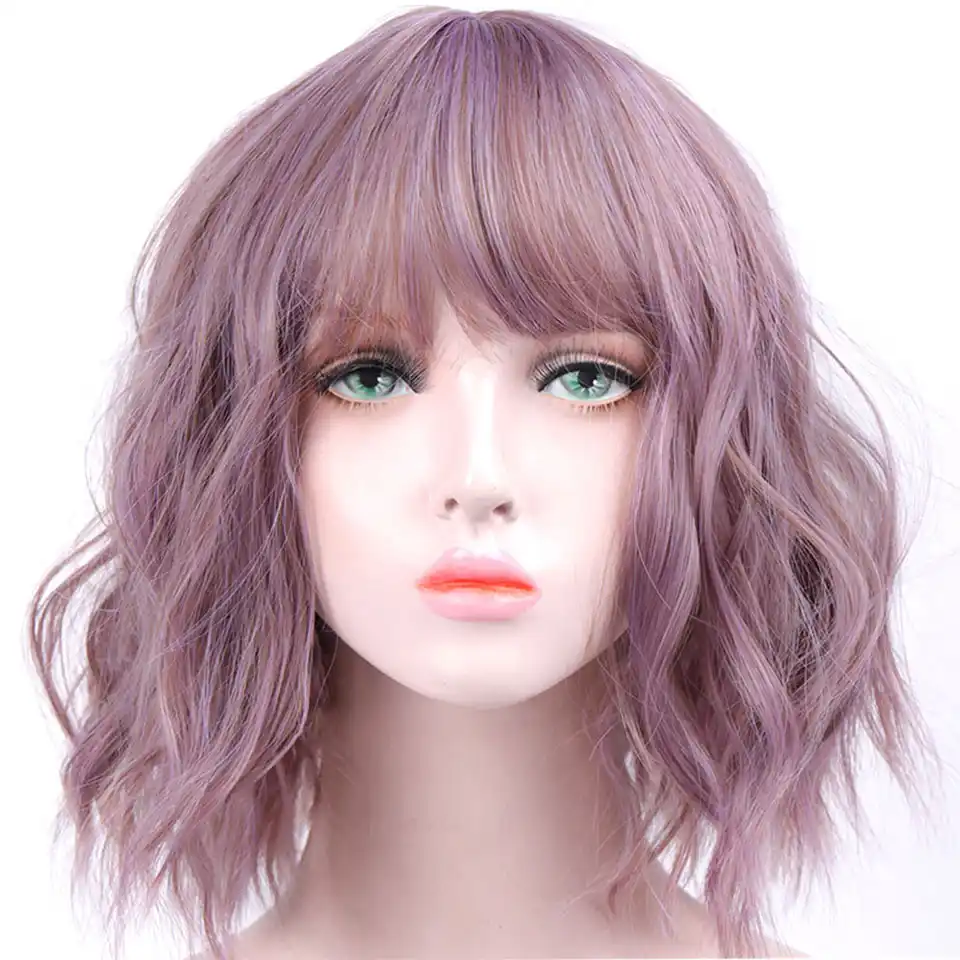 Jinkaili Short Wavy Bob Wigs For Black Women African American