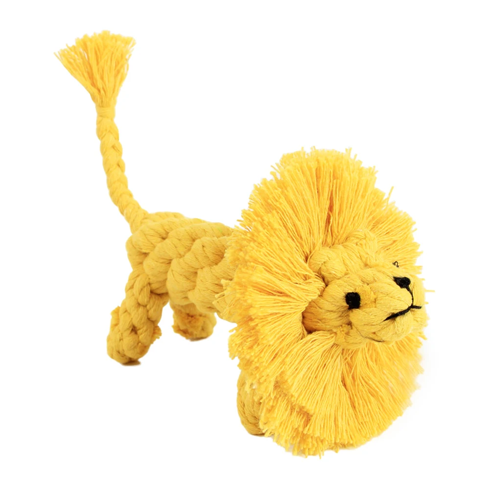 Моделирующая хлопковая веревка-ручное плетение в форме льва, 15,5 см, для домашних собак, многожильный узел, устойчивая молярная игрушка, игрушки для собак для маленьких собак