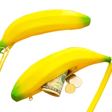 

Coin Purse Pencil Case Portable Novelty Cute Banana Silicone Pen Bag Wallet Girls Cute Lovely Silicone Purses Zero Money Fruit