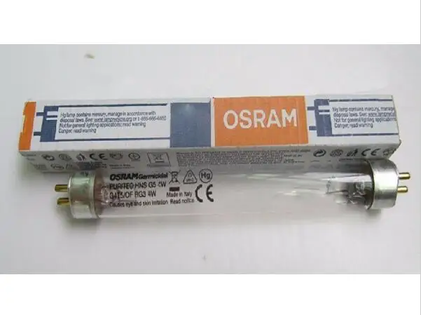 

OSRAM PURITEC HNS G5 4W . G4T5/OF RG3 4W ,UVC 4W 253.7nm 254nm , UV LAMP