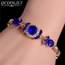 QCOOLJLY Модные женские/девичьи 3 цвета CZ камень Золото Цвет австрийский кристалл цветок браслеты и браслеты ювелирные изделия