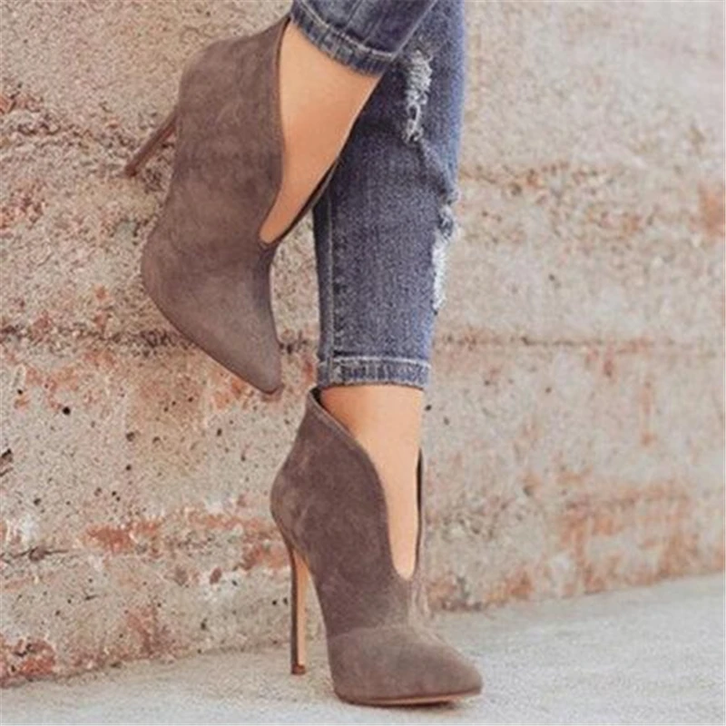 MStacchi Ladies New High Heel Boots V-Neck Simple Style Party Prom Casual Shoes Solid Pointed Toe Thin High Heels Shoes Woman MStacchi Ladies New High Heel Boots V-Neck Simple Style Party Prom Casual Shoes Solid Pointed Toe Thin High Heels Shoes Woman