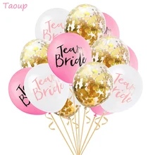 Taoup Rosegold Team Bride Balloons Confetti Bachelorette Hen Party Team Bride to Be Bridal Party Supplies Wedding Love Favors