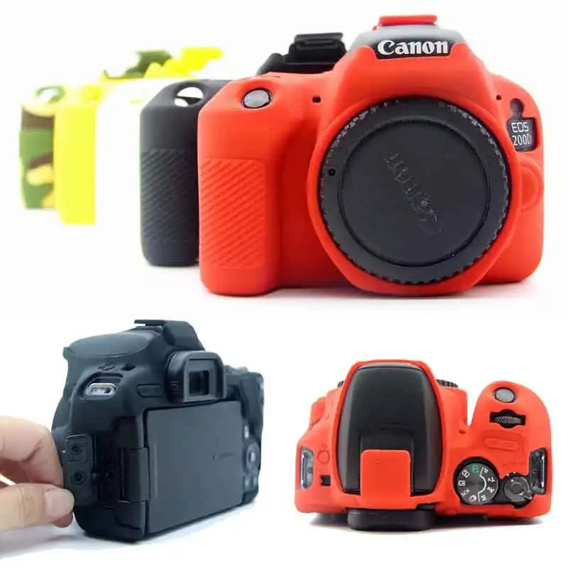 DSLR Camera Video Bag Soft Rubber Protective Silicon Skin Case For Canon EOS 200D Camera ...