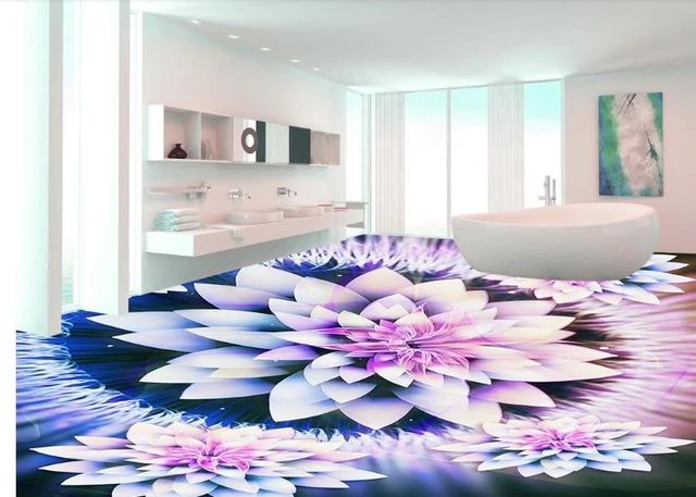 2018 3d floor tiles Romantic flower wallpaper 3d stereoscopic wallpaper for  walls 3d flooring mural wallpaper _ - AliExpress Mobile