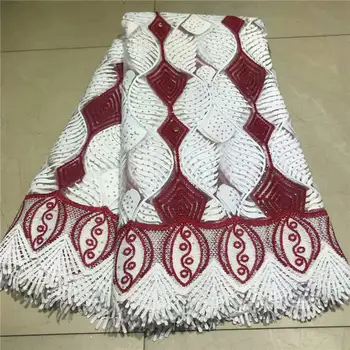 

5yards/lot high quality nigerian french lace embroidered tulle lace fabric for wedding dress,2019 African lace fabric