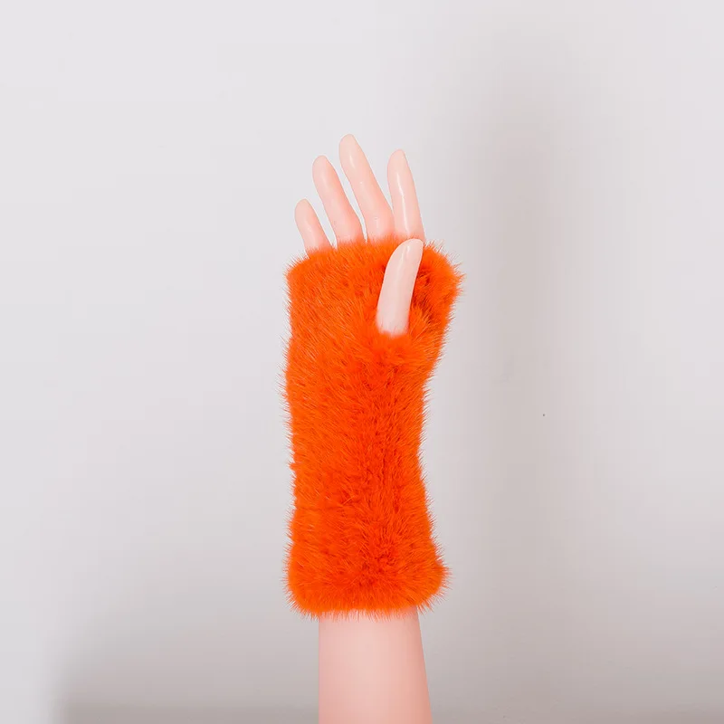 Luxury good quality Winter mink fur gloves for women Knitted Mink Fur Fingerless Genuine Gloves 2017 New Wome (16)