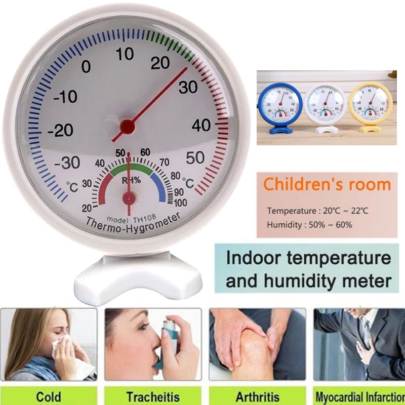 

Indoor Thermometer Temperature Meter Gauge Household Greenhouse Gadget Analog Hygrometer -30~50℃ Professional Tool