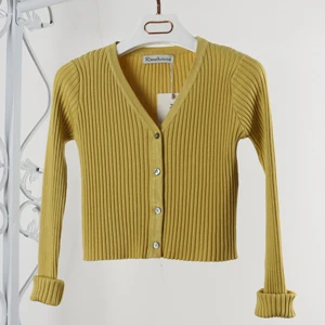 Кардиган модный вязаный свитер накидка Болеро осень свитер женские свитера кардиганы с v-образным вырезом совпадающий короткий вязаный кардиган - Цвет: dark yellow