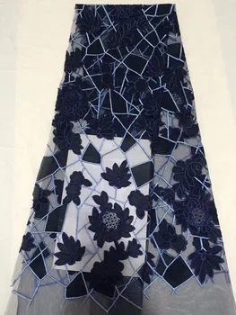 

9 colors Luxury Embroidered Tulle Mesh Lace Fabric L-42044 With super quality for Wedding