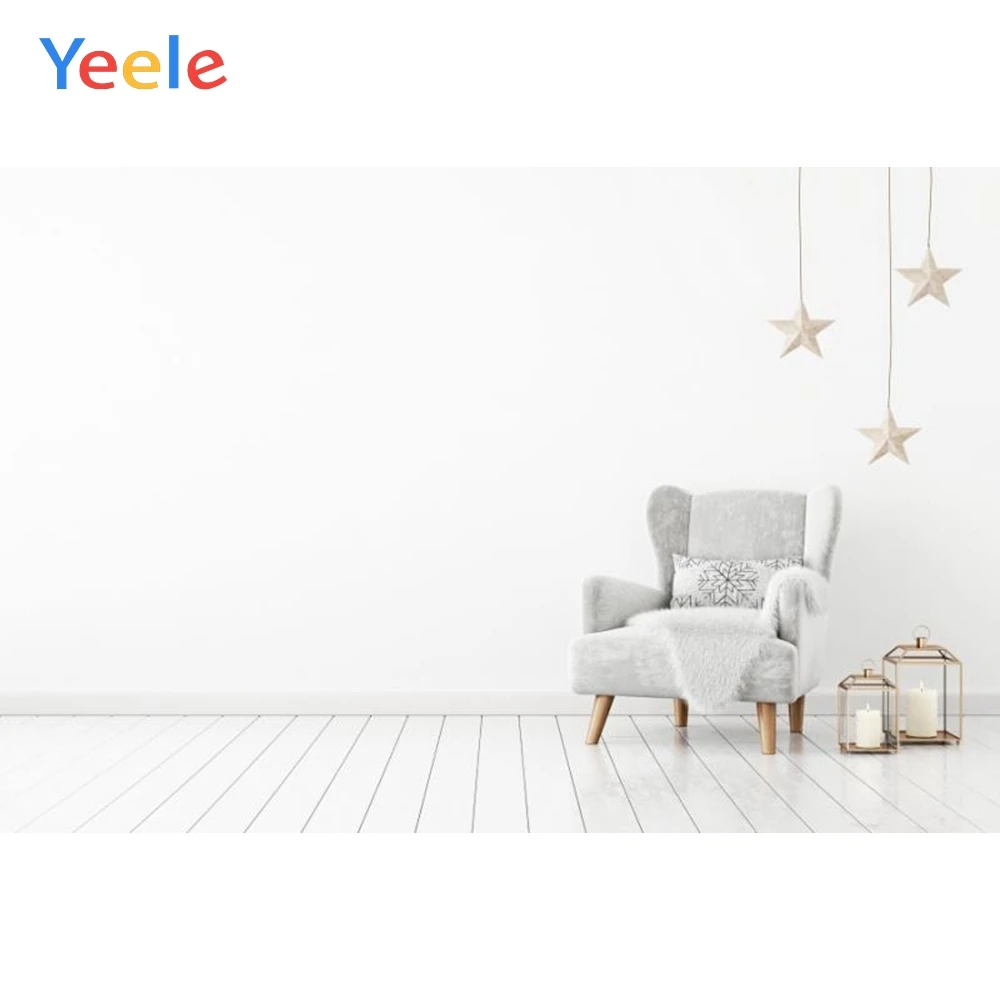 Yeele House Interior Sofa Lamp Stars Wooden Floor Photography Backgrounds Customized Photographic Backdrops For Photo Studio