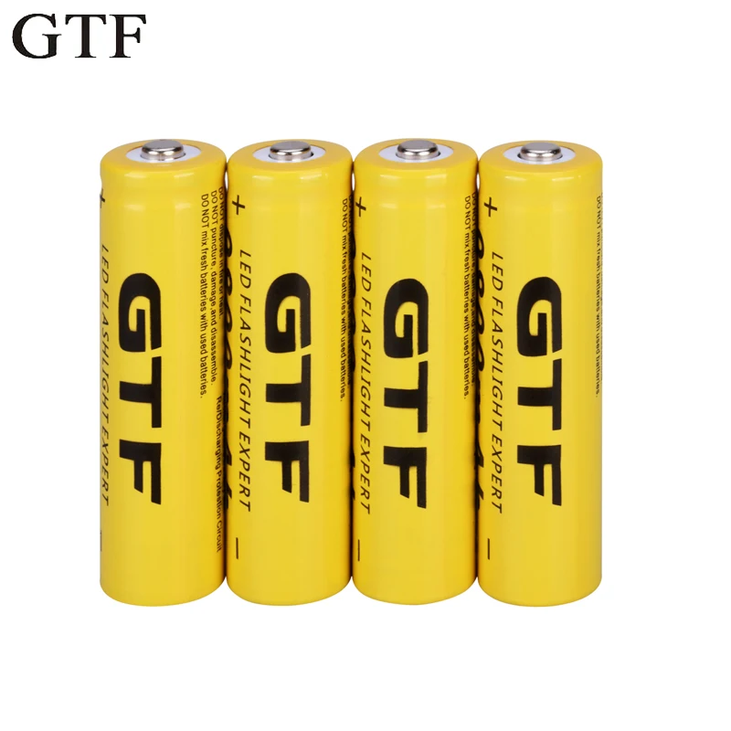 GTF 4 шт 18650 батарея аккумуляторная 3 7 V 9800 mAh литий ионная для фонарика + коробка