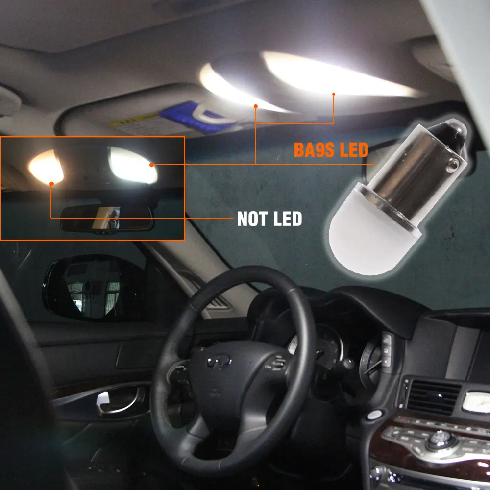 Пара автомобильных ламп BA9S R5W R10W BAX9S BAY9S H21W H6W светодиодный фонарь для номерного