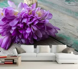 Papel де Parede, Крокусы букеты фиолетовые цветы обои, ресторан гостиная диван ТВ Wall спальня кухня 3d обои