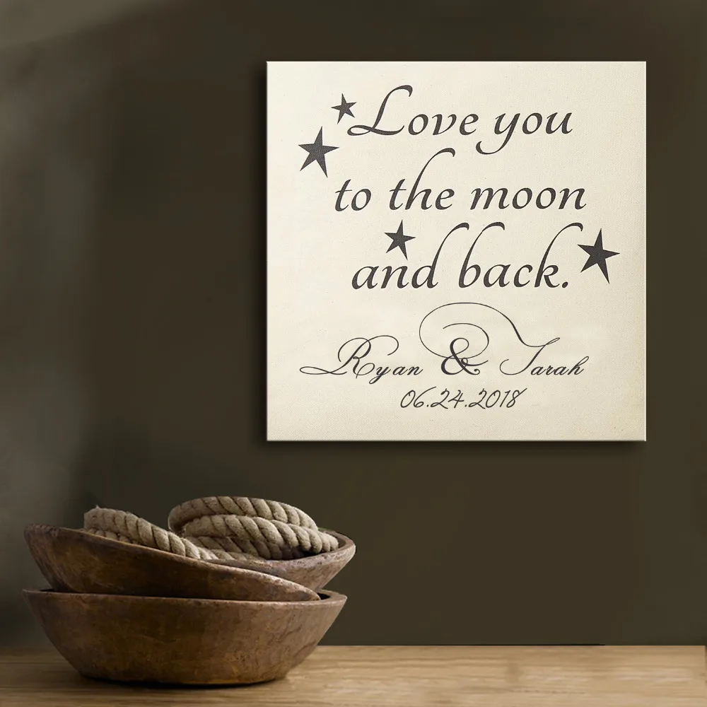 

Guest Signature DIY Party Gift Wedding Canvas Signing Board Canvas Painting - LOVE YOU Wedding Decoration Free Shipping