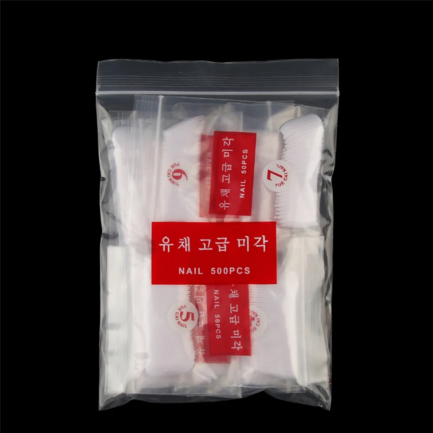 

Stickers nail art 500Pcs Artificial False Fake Full Round Acrylic UV Gel Nail Manicure Art Tips stickers for nails 0110