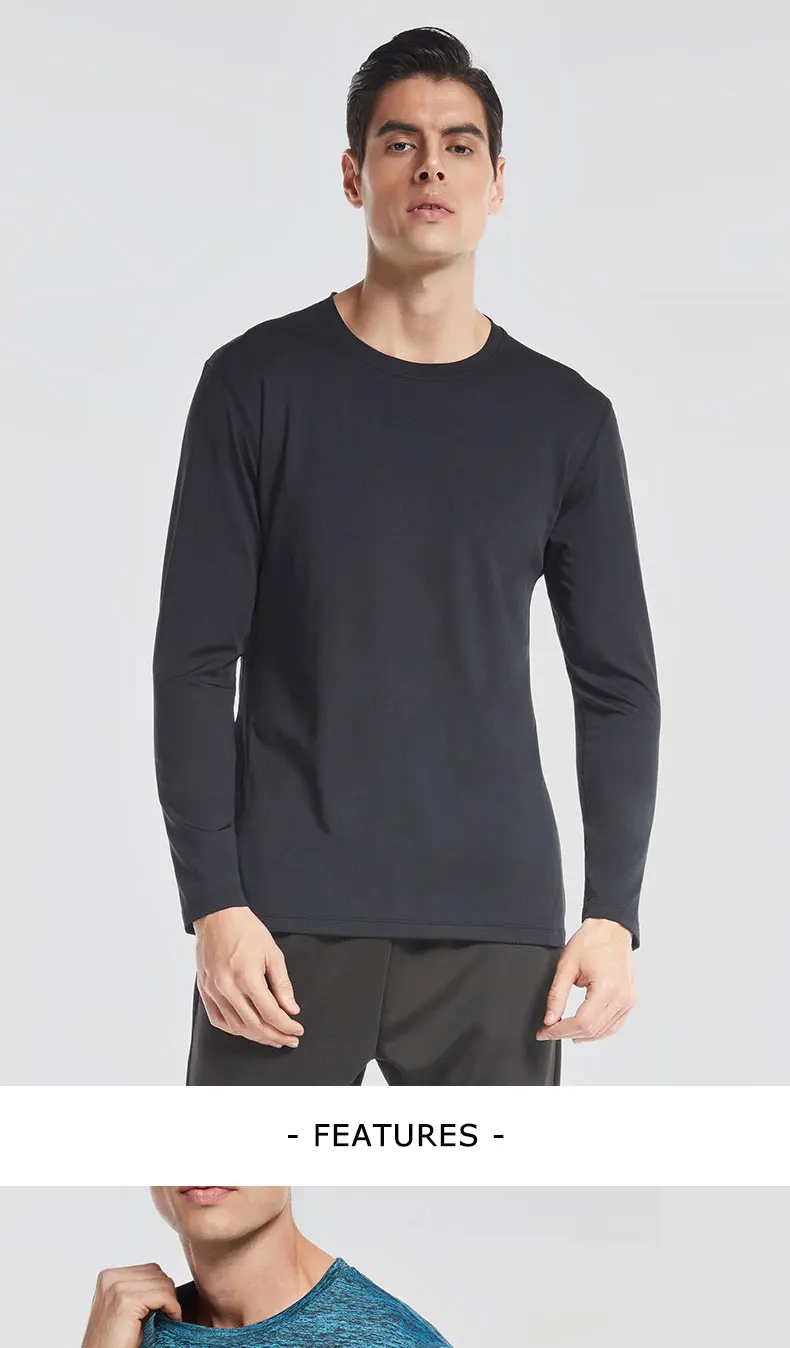 VANSYDICAL Running T-shirt Men Quick Dry Running Long Sleeve Shirt for Jogging Fitness Gym Training Tops Cycling Jersey kelme XL 12