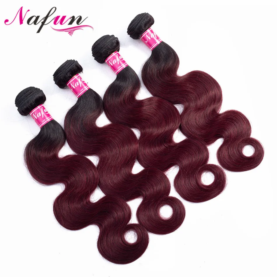 NAFUN объемные волнистые Омбре волосы, пряди, бразильские не Реми человеческие волосы для наращивания, 1 шт., можно купить 3 или 4 пряди, вплетаемые волосы