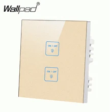 2 gangs 1 way Gold,DIY touch light wall switch,Customize words,RFFOX 12V micro switch,Compatiable with any lamps,Free Shipping new arrival 2 gangs 1 way crystal glass led black diy touch light wall switch touch switch free customize words free shipping