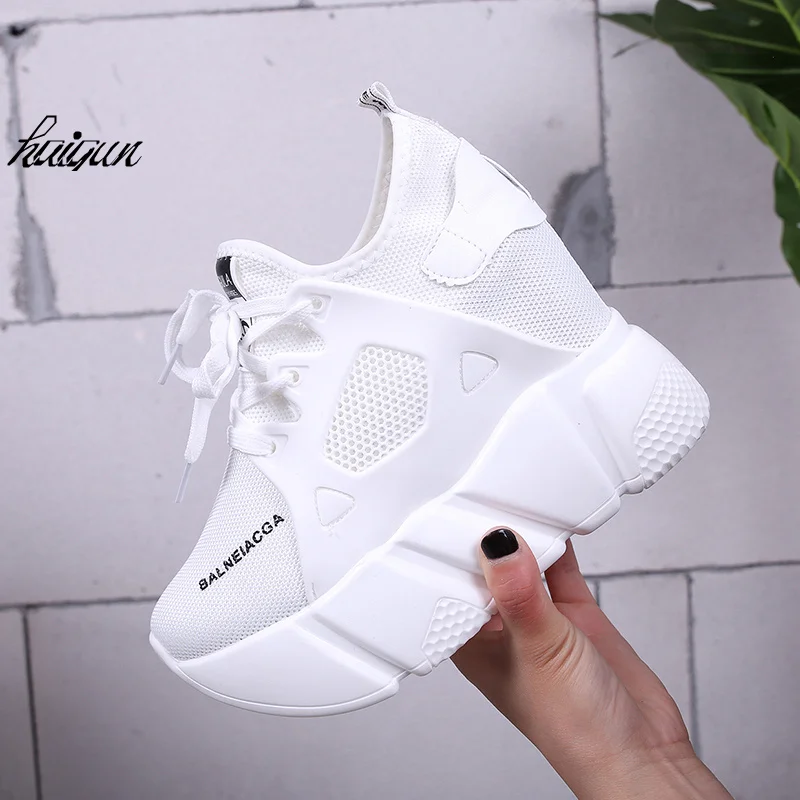 2019 New Women Height Increasing Sneakers Spring Summer Platform Wedge Heel Brand Lady Walking Shoes Red Black White 2019 New Women Height Increasing Sneakers Spring Summer Platform Wedge Heel Brand Lady Walking Shoes Red Black White