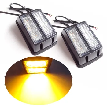 

12v 24v 2x 6W Led Caution Car light beacon strobe flash light Truck Emergency warning lamp Hazard signa indicator for Boat RV